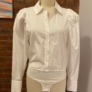 Danielle Bernstein Cotton Puff Sleeve Bodysuit